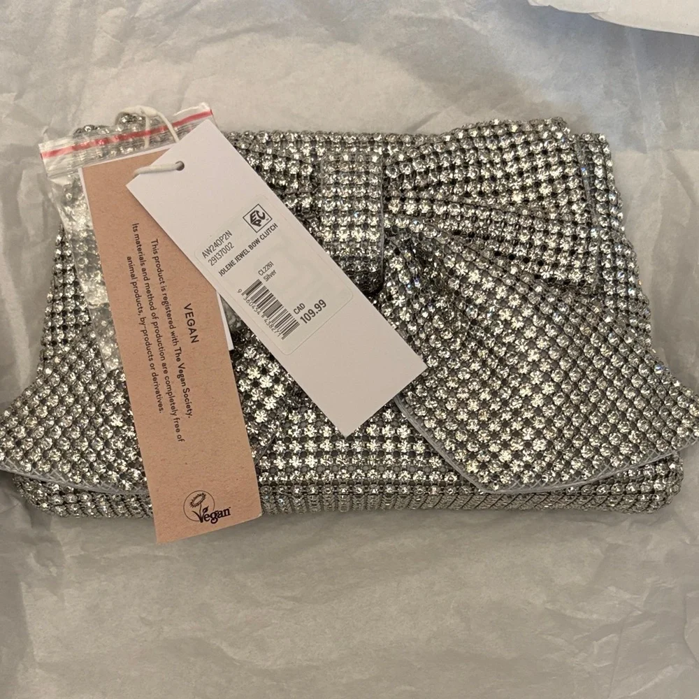 Glamorous EVER NEW Jolene Jewel Bow Clutch - Picture 1 of 9